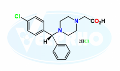 Cetirizine EP Impurity B
Catalogue No. - VL330002
CAS No. - 113740-61-7
Molecular Formula - C19H23Cl3N2O2
Molecular Weight - 417.76
IUPAC Name - (RS)-2-[4-[(4-Chlorophenyl)phenylmethyl]piperazin-1-yl]acetic acid dihydrochloride
Synonyms - Cetirizine Acetic Acid / Levocetirizine impurity B (HCl salt)