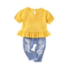 2 Pieces Set Baby Kid Girls Solid Color T-Shirts And Ripped Pants Wholesale 53686347

Clothing Categories : Clothing Sets
Gender : Girls
Age : 9months-5years
Fabric : Cotton Blend,Denim
Color : Pink,Yellow
Season : Summer
Pattern : Solid Color,Ripped
Occasion : Casual

Buy Now - https://bit.ly/3BY0kp8