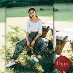 Best harem pants and bohemian collection 2021 handcrafted in Thailand. www.napatclothing.com