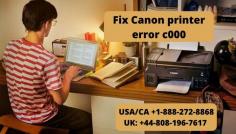 If you want a simple solution to solve Canon printer error c000 then grab your phone and dial the helpline number USA/Canada: +1-888-272-8868, UK: +44-808-196-7617. You will get the best guidance and your issue will be solved very quickly. For more information check out the website Printer Offline Error.
