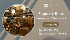 https://rare-finds.com/product-category/furniture - At Rare Finds Warehouse, we have developed our own brand of contemporary style blending modern thinking and urban luxury to create a unique and exciting look. We pride ourselves on our inspiring and innovative furniture selection and compelling artwork paired with our unparalleled customer care and product expertise. Call us today to get a quote!