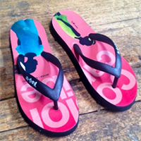 Choose the customize design that you love by uploading your own images and text. We are specializing in customized and personalized your flip flops.  Tell us what you need and we will guide you on the process from Inception through Delivery.