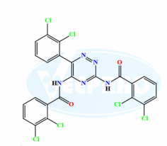 Lamotrigine Dimer Impurity
Catalogue No. - VL980013
CAS No. - 1373393-59-9
Molecular Formula - C₂₃H₁₁Cl₆N₅O₂
Molecular Weight - 602.08
IUPAC Name - N,N'-[6-(2,3-Dichlorophenyl)-1,2,4-triazine-3,5-diyl]bis[2,3-dichlorobenzamide
