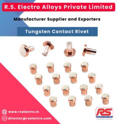 
Tungsten Contact Rivet Dealers and Exporters, Suppliers, Manufactures,Whole Sellers, Exporters and Contractors in Sikkim, Uttarakhand, Punjab, Madhya Pradesh, Andhra Pradesh, Jharkhand, Meghalaya, Arunachal Pradesh, West Bengal, Delhi, Rajasthan, Tripura, Bihar, Karnataka, Jammu & Kashmir, Orissa, Kerala, Haryana, Manipur, Assam, Maharashtra, Uttar Pradesh, Nagaland, Chhattisgarh, Gujarat, Goa, Mizoram, Tamil Nadu, Noida, Uttar Pradesh, Delhi NCR.

RS Alloys and Metals Pvt Ltd. Iron Tungsten Contact offering includes Iron Tungsten Contact, Tungsten Contact, Iron Rivets Tungsten Contact, Tungsten Contact Electrical, tungsten contact point, Steel Tungsten Electrical Contacts

For any Enquiry Call Rs Electro Alloys Private Limited at Contact Number : +91 9999973612, Email at : director@rselectro.com, Website : www.rselectro.in