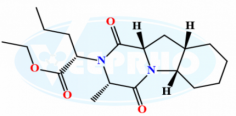 Perindopril EP Impurity F
Catalogue No. - VL114004
CAS No. - 129970-98-5
Molecular Formula - C19H30N2O4
Molecular Weight  - 350.5
IUPAC Name	- Ethyl (2S)-2-[(3S,5aS,9aS,10aS)-3-methyl-1,4-dioxodecahydropyrazino[1,2-a]indol- 2(1H)-yl]pentanoate
Synonyms - Perindopril Related Compound F / Perindopril Erbumin Impurity F