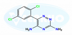 2,5 Dichloro Lamotrigine
Catalogue No. - VL980019
CAS No. - N/A
Molecular Formula - C9H7Cl2N5
Molecular Weight - 256.09
IUPAC Name - 1,2,4-Triazine-3,5-diamine, 6-(2,5-dichlorophenyl)