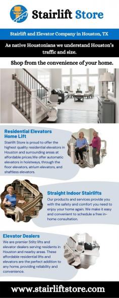 Home elevators provide convenient access for physically challenged and healthy individuals to the various floors in multi-storied residences. The advanced safety features of a residential elevator ensure that the users move from one foot to another in a smooth, safe, and comfortable manner. We offer automatic elevators in hoistways, through the floor elevators, atrium elevators, and shaftless elevators. For more information, Contact us at (281)480-9876.