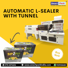 A semi-automatic L-sealer with a shrink tunnel conveys the items or products automatically into a shrink tunnel through an automatic conveying belt for heat shrink packaging after sealing and cutting.
