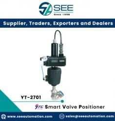 YT-2701 Smart Valve Positioner accurately controls valve stroke, according to input signal of 4-20mA, which is being input from the controller. In addition, built-in micro-processing operator optimizes the positioner's performance and provides unique functions such as Auto calibration, PID control, Alarm, and Hart protocol.

"Industrial equipment supplier since 1998" Supplier and Traders of Pressure, Temperature and Flow Measurement Instruments and Regulators in Noida, Delhi NCR, India : See Automation & Engineers

(SMART VALVE POSITIONER) - TMP-3000 Smart Valve Positioner, YT-3400 SMART POSITIONER, YT-2500 SMART POSITIONER, YT-3450 SMART POSITIONER, YT-2400 SMART POSITIONER, YT-2501 SMART POSITIONER, YT-2701 SMART POSITIONER, YT-3301 SMART POSITIONER, YT-3303 SMART POSITIONER, YT-2700 SMART POSITIONER, YT-3350 SMART POSITIONER, YT-3300 SMART POSITIONER

For More Information visit on:- www.seeautomation.com
Our Mail I.D:- sales@seeautomation.com
Contact Us:- +91-11-22012324