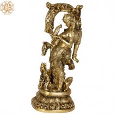 Celestial Nymph with Parrot Passing Message In Brass

A monotone composition the color of gracious gold. It comes from the pure brass make of the sculpture, which depicts a handsome apsara overflowing with youth and beauty. Clad in an ornately embroidered dhoti and a skimpy bustier that, by clinging to her fecund curves, reveals rather than conceals her shape, she is engaged in a particularly important activity. In the palm of her left hand, she cradles a parrot. It is a messenger from a source of great value to her. It could be deduced from the solemn and steady gaze upon the brow of the apsara as she cranes her neck to listen to its every word. The stance of the gorgeously plumaged creature equals the gravity of the beauteous recipient.

Celestial Nymph with Parrot: https://www.exoticindiaart.com/product/sculptures/17-celestial-nymph-with-parrot-passing-message-in-brass-handmade-made-in-india-ey64/

Hindu Goddess: https://www.exoticindiaart.com/sculptures/hindu/goddess/

Hindu Sculptures: https://www.exoticindiaart.com/sculptures/hindu/

Sculptures: https://www.exoticindiaart.com/sculptures/

Indian Art: https://www.exoticindiaart.com/

#indianart #goddess #nymph #celestialnymph #brassstatue #brasssculpture #nymphbrassstatue #hinduart #sculptures #statues #hindusculptures #hindustatues #hindugoddess