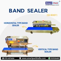 Band Sealer machines are ideal for high volume packaging and sealing thermoplastic materials like polyethylene, plastic-lined, foil, and gusseted bags of almost any size or length. 
