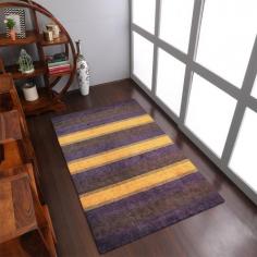 Hand Knotted Loom Wool 8'x10' Area Rug Contemporary Purple Brown L00228