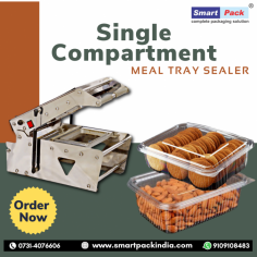 Smart Packaging Systems offers a Single Compartment Cup Tray Sealer ideal for packing refrigerating, seasoned food, microwave, moisture resistant & carry-out food, etc.