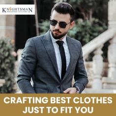 Premium collection of modern Menswear in Adelaide at an affordable range of pricing and exciting discounts. Knightsman Bespoke Tailors is an expert in the art of tailoring the best clothes for men. Be a complete man by wearing classic men’s suits, fashionable and formal jackets, shirts, stylish tuxedos, shoes, and clothing accessories for a man.