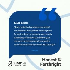 As it's #FeedbackSunday we're sharing a client's review about his experience working with Scott Rawlins, Business Development Manager, at Simple Liquidation:

""Scott, having had numerous very helpful conversations with yourself around options for closing down my company was not only comforting, informative but I believe your concerns for individuals such as myself in very difficult situations is honest and forthright.""

Our qualified, knowledgeable Insolvency Practitioners are authorised by the Institute of Chartered Accountants in England and Wales and are able to give free, impartial advice to ensure you liquidate your business in the most cost-effective way.

Contact us here >> https://www.simpleliquidation.co.uk/close/

