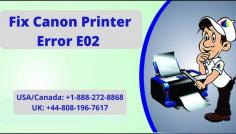 If you are unable to solve canon printer error e02? Then we are here to help you. Simply dial the helpline number USA/Canada: +1-888-272-8868, UK: +44-808-196-7617 and get easy solutions. To know more visit the website Printer Offline Error.
