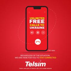 For anyone who wants to contact their beloved ones in Ukraine, we give you our wholehearted support.
 We’ve made calls to Ukraine free of charge.Telsim values your feelings for your loved ones during this difficult time. 
Get engaged and stay connected with them. We aid you to get the better of circumstances. We care about you.Stay safe, stay connected with Telsim.