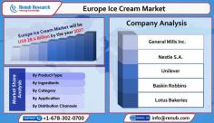 The Europe ice cream industry is driven by the rising sales of convenience foods and the launch of low-fat and sugar-free ice cream variants in the market.