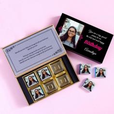 Birthday Chocolate With Phot And Name

Best Birthday Gift for him and her! Personalized chocolates with name and photo printed on chocolates. Unique Birthday Gift. Now you can buy chocolates online!
