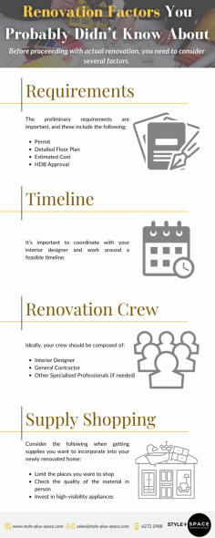 First-time homeowners—make the mistake of thinking how renovation is going to process. This inforgraphic will let you know how you can figure out for your bto renovation package through the help of our interior designers in Singapore.
