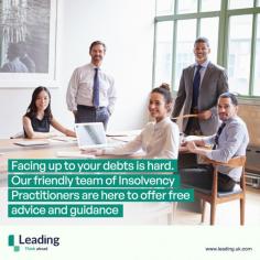 There's nothing harder than having to face up to your debts! Our friendly team of Insolvency Practitioners here at Leading know just how much courage it takes to make that first call addressing your financial worries and that's why we offer free advice and guidance to anyone who calls us. 
Phone us today on 01603 552028 for a chat about your options in regards to your personal or business debt. 

