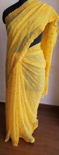 Buy Lakhnavi cotton chikankari sarees online at Chikangali. Shop from the wide range of cotton chikan sarees, georgette, embroidered at best prices.