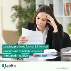 *Leading provides formal and informal procedures to help businesses through difficulties*

Formal options include things such as company liquidations, company administration and company voluntary arrangements (CVA).
Other informal options include helping businesses to restructure, find cost-savings and company refinancing. We also provide tax-efficient solvent liquidations for company shareholders.
Our friendly team are waiting to answer your questions. We're not here to judge you, we're here to support you. 
Call our Norwich office now on 01603 552028. If you need to call us out of office hours you can reach us on 07739 277275. 