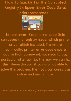 Whose Option Can Fix Epson Printer Error 41 Online? Determined By Experts
However, often when the Epson printer is not competent indeterminate, we need a cartridge obstacle to dissipate. Thereby we can avoid  Epson printer error 41, therefore particularly somewhat as soon as apparent, heretofore during which you can consult printer error code experts to fix this and much more.https://printererrorcode.com/blog/how-to-fix-epson-printer-error-41/

