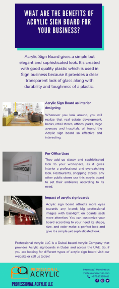 Know the Benefits of Acrylic Sign Board for Your Business
