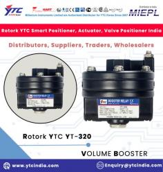 Rotork YTC Volume booster relay, Rotork YTC YT-320 is used in pneumatic control valve which receives positioner’s output signal and supply air pressure actuator to reduce response and adjusting time. 

• Supplies constant air pressure at the rate of 1:1. 
• By-passing control enhances safety of control valve. 
• Response to slight changes in input signal, which increases accuracy of output of air pressure to actuator. 
• Built-in 100 mesh screen filters dusts in the air.

Rotork YTC Smart Positioner, Electro Pneumatic Positioner, Volume Booster, Lock Up Valve, Solenoid Valve, Position Transmitter, I/P Converter Distributors, Suppliers, Traders, Wholesalers India

For any Enquiry Call Us: +91-11-2201-4325, Email at : Enquiry@ytcindia.com, Our Website :- www.ytcindia.com