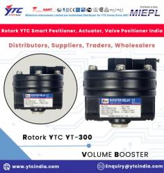 ROTORK YTC YT-300 VOLUME BOOSTER Suppliers In India | YTC INDIA 

Rotork YTC Volume booster relay, Rotork YTC YT-300 is used in pneumatic control valve which receives positioner’s output signal and supply air pressure actuator to reduce response and adjusting time. 

• Supplies constant air pressure at the rate of 1:1. 
• By-passing control enhances safety of control 
• Response to slight changes in input signal, which increases accuracy of output of air pressure to actuator. 
• Built-in 100 mesh screen filters dusts in the air.

Rotork YTC Smart Positioner, Electro Pneumatic Positioner, Volume Booster, Lock Up Valve, Solenoid Valve, Position Transmitter, I/P Converter Distributors, Suppliers, Traders, Wholesalers India

For any Enquiry Call Us: +91-11-2201-4325, Email at : Enquiry@ytcindia.com, Our Website :- www.ytcindia.com