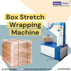 Stretch wrap machines are used to wrap stretch film, this film provides extra support during transport and store to protect from spill and damage. A stretch wrap machine is used to secure cased goods onto a pallet. This machine wrap boxes very easily in a short duration of time.
