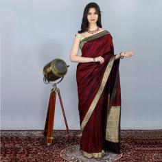 Black-Maroon Banarasi Silk Tanchoi Sari With Gold Bootis On Pallu And Border

Golden and black border on a striking maroon shade, this Tanchoi silk saree from Banaras is one of those clothing pieces whose story is as interesting as its designs. The beautiful and soft Tanchoi silk which has become one of the most popular fabrics in traditional Indian women’s wear, according to a legend, travelled from China to India in the 19th century, thanks to three Gujrati weaver brothers. After learning the art of this brocade, the brothers came back and named the craft after themselves, Tan (Gujrati Tran, meaning three), and their Chinese master Choi. Once the production of Tanchoi silk started, this smooth fabric never looked back. This maroon-black Tanchoi saree appears symmetrically gorgeous due to its Herringbone weave. The border and the endpiece are magnificently adorned with the traditional Indian booti work- done by using fine gold threads by the expert weavers of Banaras. 

Tanchoi Silk Sari: https://www.exoticindiaart.com/product/textiles/black-maroon-overall-herringbone-weave-banarasi-silk-tanchoi-sari-with-gold-bootis-on-pallu-and-border-taa522/

Banarasi Sari: https://www.exoticindiaart.com/textiles/saris/banarasi/

Sarees: https://www.exoticindiaart.com/textiles/saris/

Indian Textiles: https://www.exoticindiaart.com/textiles/

#saree #sari #indiantextiles #banarasisaree #banarasisari #handmade #tanchoisari #silksaree #handwovensaree #banarasisilksaree