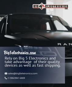 Big 5 electronics is the largest wholesale car audio distributor authorized for 40+ brands

Buy Car Audio Systems and GPS online at Big 5 Electronics. Big 5 Electronics is the largest wholesale car audio distributor in Southern California. We have car amplifiers, car subwoofer, car stereo speakers, and more. Authorized for 40+ Brands at the lowest price. We deliver nationwide. We deal with a great quality product - buy now at Big 5 Electronics & save big!