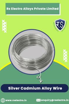 Silver Alloy Wire consist of soft, high-conductivity, oxidation-resistant materials used as the makeup of electrical components.

Silver Alloy Wire are typically made from any metal with high electrical conductivity. However, in applications such as high-power equipment where mechanical wear is expected, a conductive metal may be used.

We Are Manufacturer Supplier and Exporters of Silver Cadmium Alloy Wire in India.

RS Alloys Offers silver wire for audio cable, silver and copper alloy magnet wire for voice coil, silver alloy electrical sterling silver wire, silver cadmium alloy wire, silver high carbon steel alloyed wire, Silver Aluminum Wire for Making Dolls Skeleton, Sterling Silver Wire Metal Thread, silver alloy wire, silver tungsten wire for vaccum coating, silver alloy wire with PTFE jacket, silver tarnish resistant stainless steal coat insulated electric heat wire

For More Details Visit : https://rselectro.in/

For any Enquiry Call Rs Electro Alloys Private Limited at Contact Number : +91 9999973612, For Sales Enquiry Email at : enquiry@rselectro.in