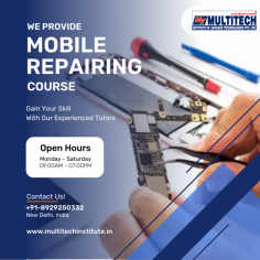 Mobile Repairing Course Training: This program provides all the knowledge needed to repair and maintain any mobile phone. This course covers everything from basic to advanced troubleshooting, repair and maintenance of software and hardware problems.

What is the mean earnings from mobile repair?

It is possible to add an charging plug to any phone of a customer for just 50 rupees. After fixing the issue you are able to charge the customer 200-300 rupees. If you can repair 10 mobile phones in one day, you could earn between 1500 and 2000 rupees.
Visit Us - https://www.multitechinstitute.in/
