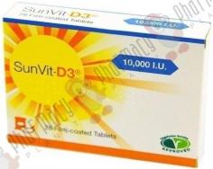 Vitamin D3 (Sunshine vitamin) is vital for many different functions in the body. It also helps you maintain strong bones and teeth. Buy Sunvit Vitamin D3 Tablets Online from Pharmacy Planet in the UK.