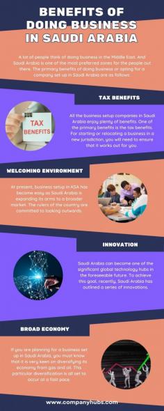 A lot of people think of doing business in the Middle East. And Saudi Arabia is one of the most preferred zones for the people out there. The thriving commercial environments, powerful economy, and ease of executing business operations are what make it one of the leading places. Besides, Saudi Arabia is one of the largest economies in the world and offers a range of opportunities for entrepreneurs with the skills and drive to succeed. The primary benefits of doing business or opting for a company set up in Saudi Arabia are as follows:


