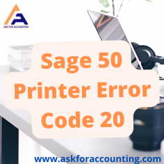 You are experiencing a Sage 50 Printer Error 20. First, check to make sure that your printer is connected and working. If it's not, try restarting your computer or power cycle the printer. We recommend that you restart your printer in case of an issue. If you'd like to help to troubleshoot the issue, please feel free to reach out to our team. We'll be happy to help https://www.askforaccounting.com/sage-50-printer-not-activated-error-code-20/