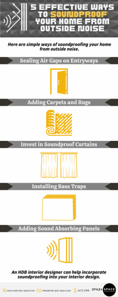 Disturbed and bothered by some sort of outside noise throughout the day and night? We’ve created a soundproofing infographic to show some effective ways on how to keep the noise out. An interior design company can help you decide and suggest the correct interior design your home needs.