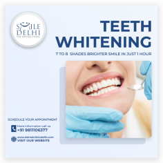 Teeth Whitening

Looking to improve the appearance of your teeth, consider teeth whitening and gums bleaching treatment from Smile Delhi ‘The Dental Clinic’ in India. 

We also provide dental implants, replacement of missing teeth, one sitting root canal treatment, braces treatment, gum treatment, and other treatment options to help you maintain your oral hygiene. 

