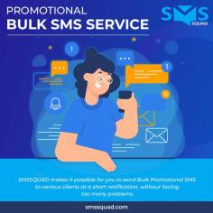 Unquestionably, one of the finest benefits of bulk SMS marketing is instant delivery. Obviously, SMS service is quite quick. Consequently, you may easily and rapidly access your clients' mobile devices. It has been demonstrated that a text message reaches its receiver in less than seven seconds. As a result, you won't need to worry about message delivery. Avail Promotional SMS Service Online only at SMS Squad. Visit now!
