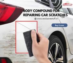 Scratches on cars are a pain. They are unsightly and can leave a permanent mark on the paint. Fortunately, you can use body compound for repairing car scratches to remove them and return your car to its original glory. It dries quickly and is simple to apply. It is available for order online at www.exclusivestuff.in