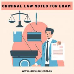 The criminal law is defined as a body of law which deals with judgements regarding the wrongful act and other offences and is also responsible for charging and giving a trial to the convicted offenders. Get access to Criminal Law notes for exam from Lawskool. 