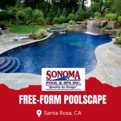 
Ideas for Free-form Swimming Pool Design

Our builders design free-form pools that are naturalistic or irregular in style and shape can build to resemble a pond or lake. We offer a variety of special features to create a unique, perfect pool that fits your lifestyle needs. Send us an email at info@SonomaPoolAndSpa.com for more details. 
