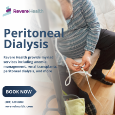 Peritoneal dialysis is a treatment for kidney failure. It can act as an artificial kidney and help rid the body of waste products while maintaining fluid balance. Revere Health Pediatrics is home to experienced health professionals who are trained to meet a variety of children’s health needs from birth through adolescence. Call us at (801) 429-8000. or visit https://reverehealth.com/specialty/nephrology/