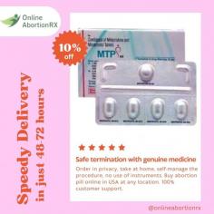 MTP Kit is a combo pack of abortion pills which contains Mifepristone and Misoprostol pills. This MTP kit is authorized by FDA which makes it safe to use. Women with 8 weeks or 56 days of gestation period can use this kit. Thus, to terminate early unwanted pregnancy you can buy MTP Kit with Fast Shipping Service from https://www.onlineabortionrx.com/buy-mtp-kit