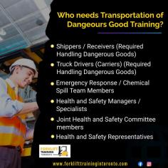 Forklift Training Toronto provides Transportation Of Dangerous Goods in Toronto.

Checkout who needs to get a training in TDG Toronto.
