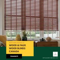 Wood and Faux Wood Blinds Canada @ https://www.simplyblinds.co/faux-wood-blinds