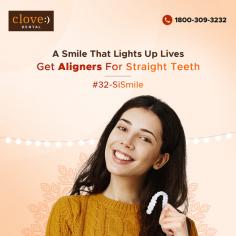 Aligners are the magical tools that can straighten crooked teeth with help & assistance from expert orthodontists. Gift yourself the happiness of the perfect smile this festive season with Clove Dental, get a 32-si Smile.